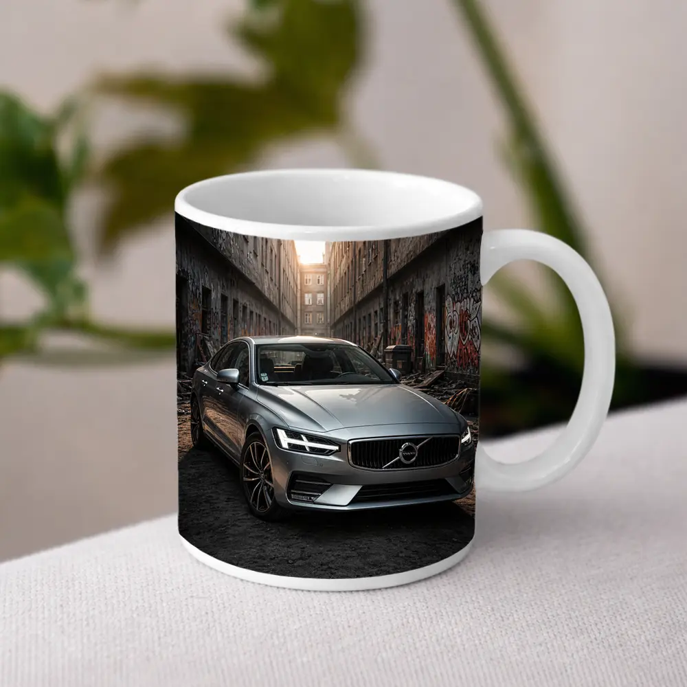 Volvo S60 Parked in Urban Alley – Mugs