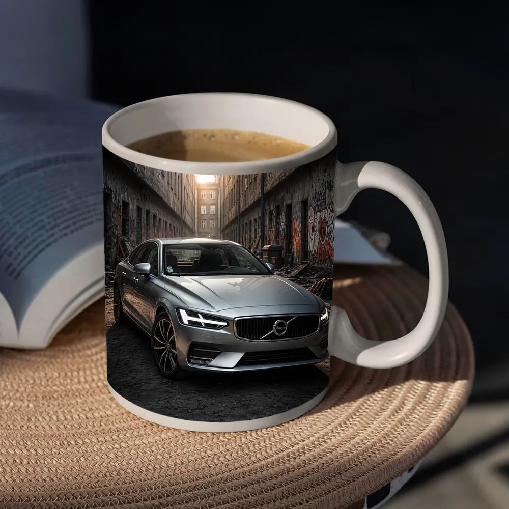 Volvo S60 Parked in Urban Alley – Mugs