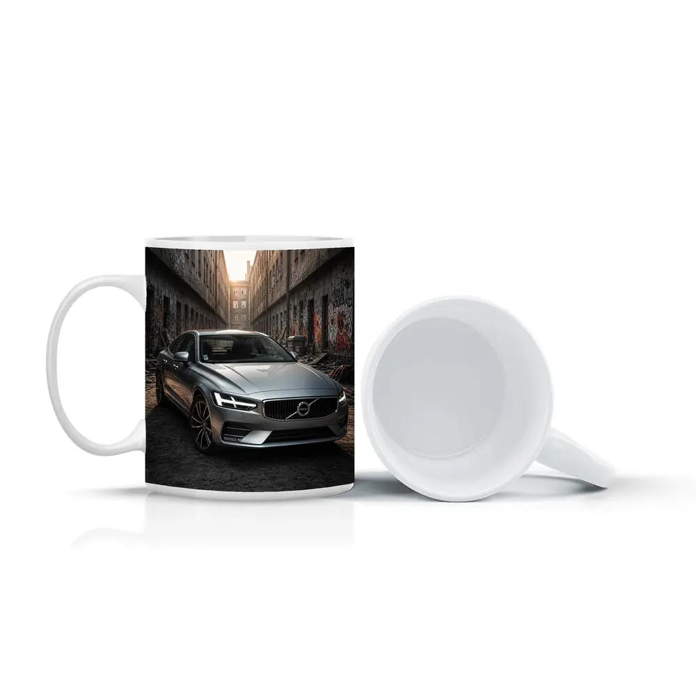 Volvo S60 Parked in Urban Alley – Mugs
