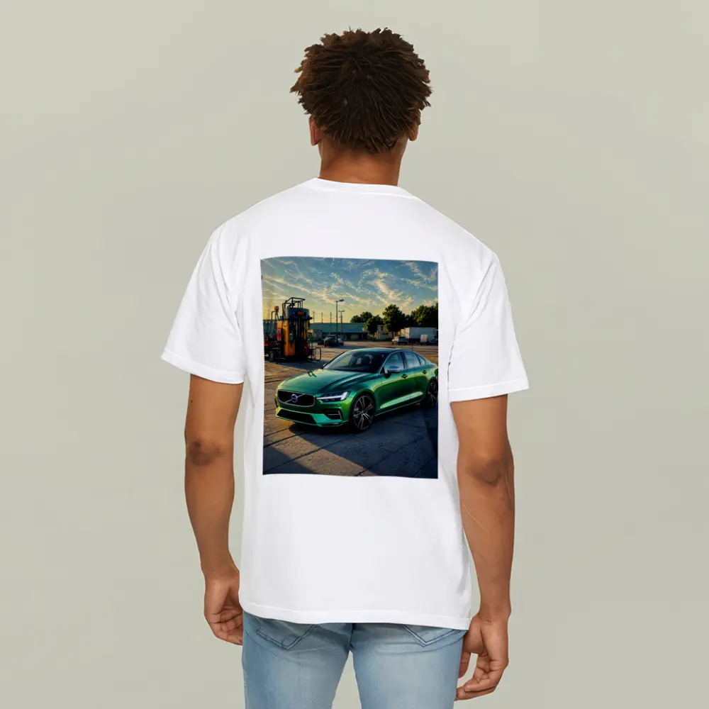 Volvo S60 Green Sedan at Gas Station – T-Shirts