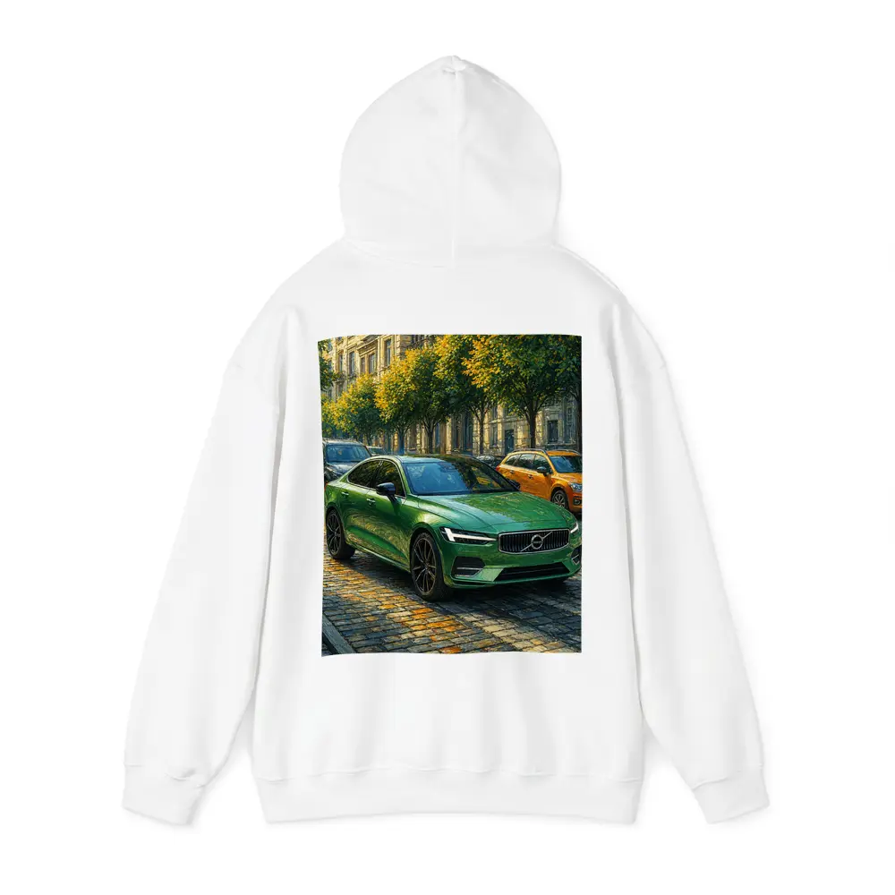 Volvo S60 Green Sedan Cobblestone Street – Hoodies