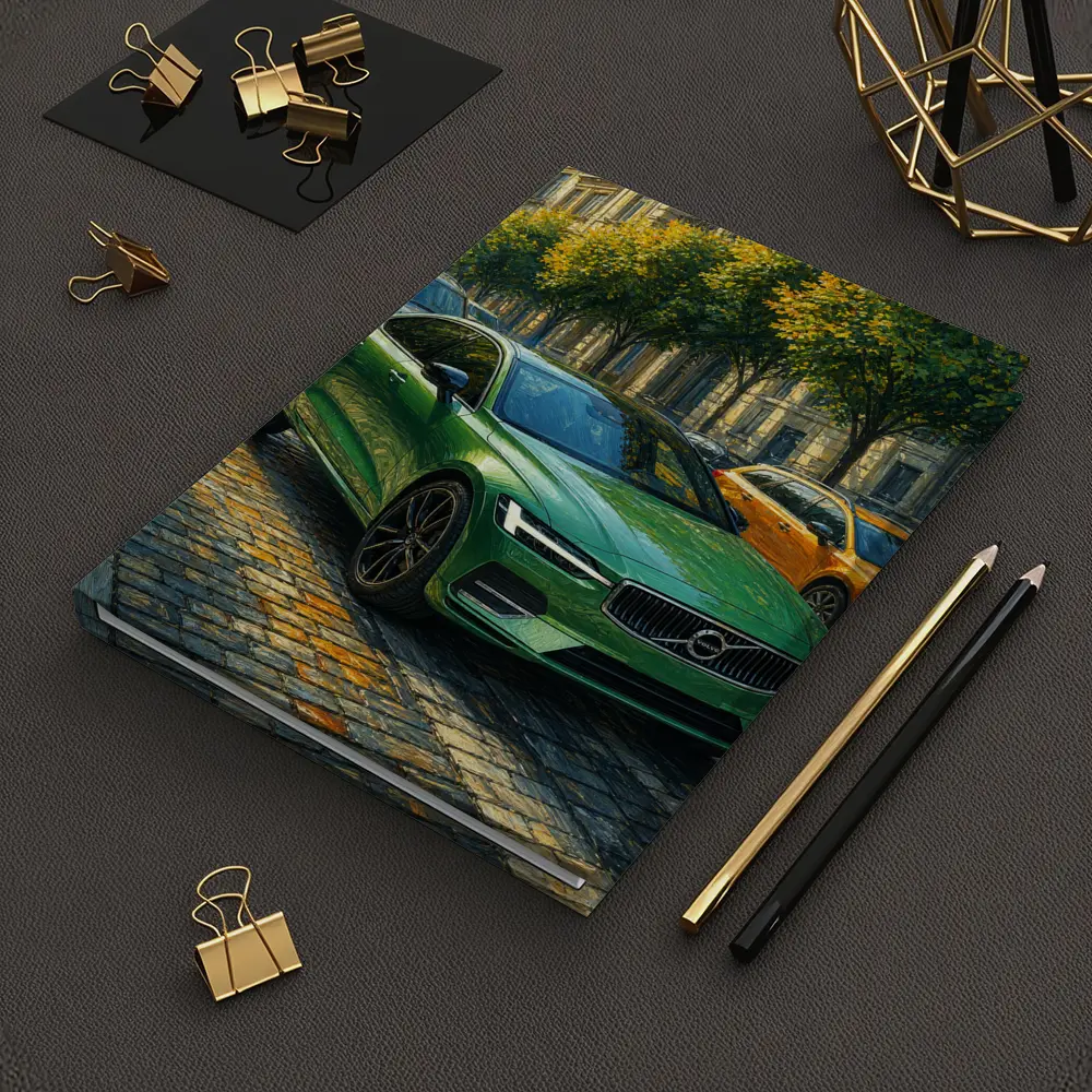 Volvo S60 Green Sedan Cobblestone Street – Notebooks