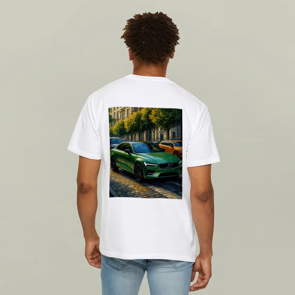 Volvo S60 Green Sedan Cobblestone Street – T-Shirts