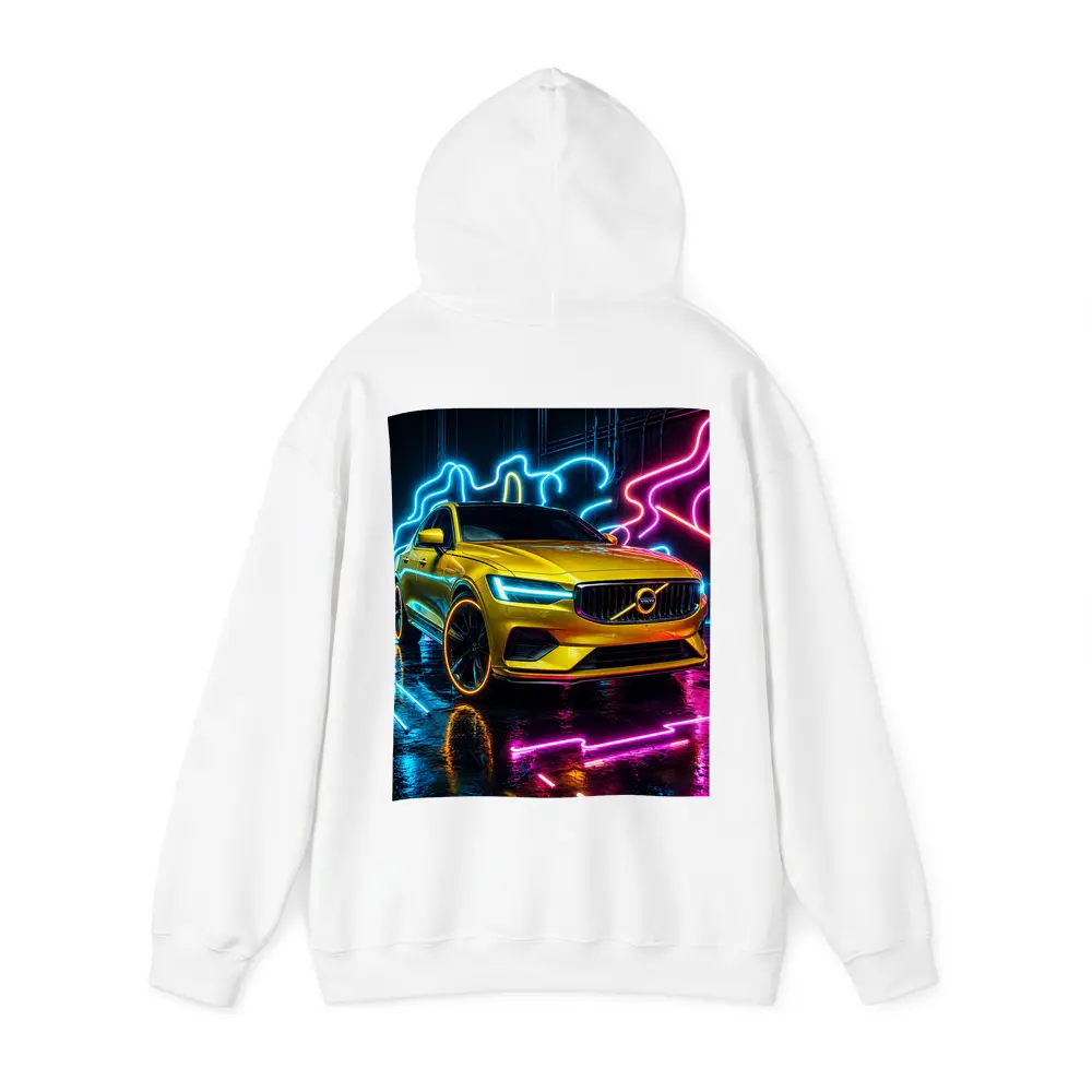 Volvo S60 Yellow Neon Light Background – Hoodies