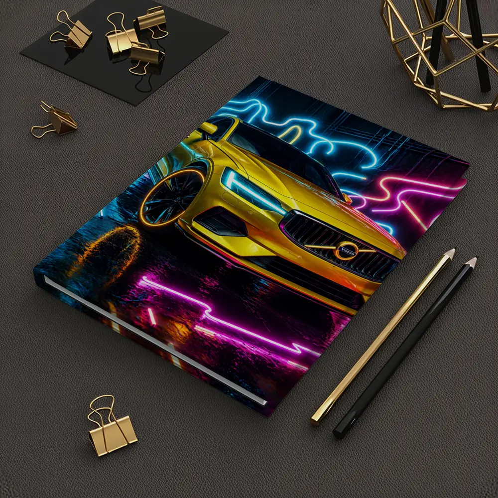 Volvo S60 Yellow Neon Light Background – Notebooks