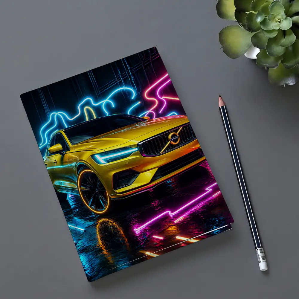 Volvo S60 Yellow Neon Light Background – Notebooks