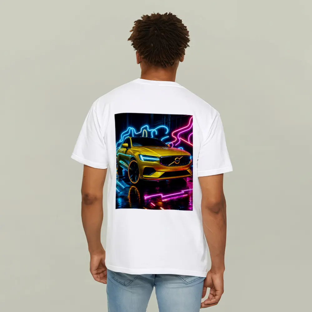 Volvo S60 Yellow Neon Light Background – T-Shirts