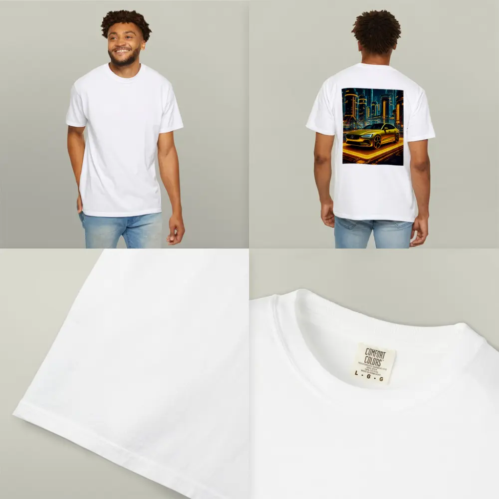Volvo S60 Glowing Neon Futuristic City Night – T-Shirts