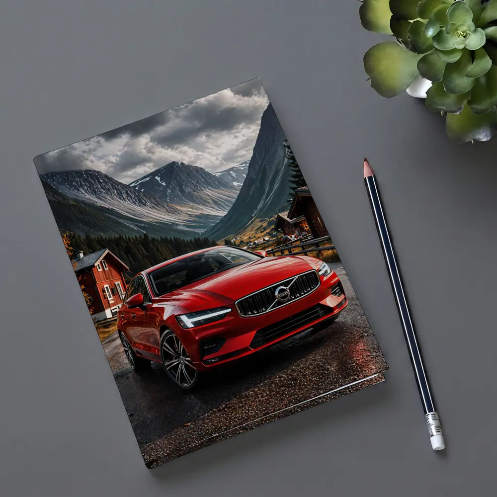 Volvo S60 Red Sedan Mountain Valley Setting – Notebooks