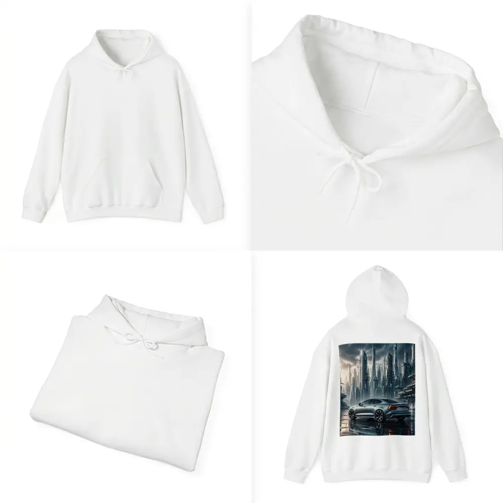 Volvo S60 Futuristic City Skyline Art – Hoodies