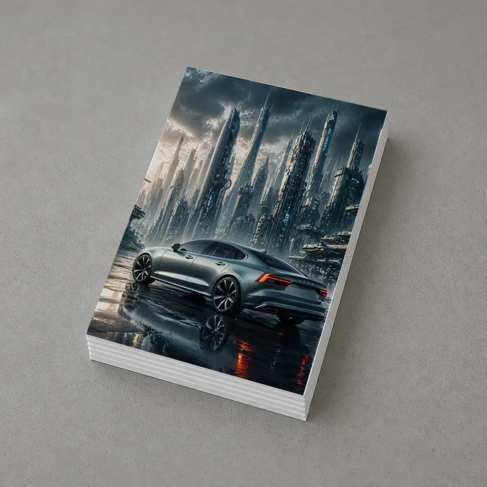 Volvo S60 Futuristic City Skyline Art – Postcards