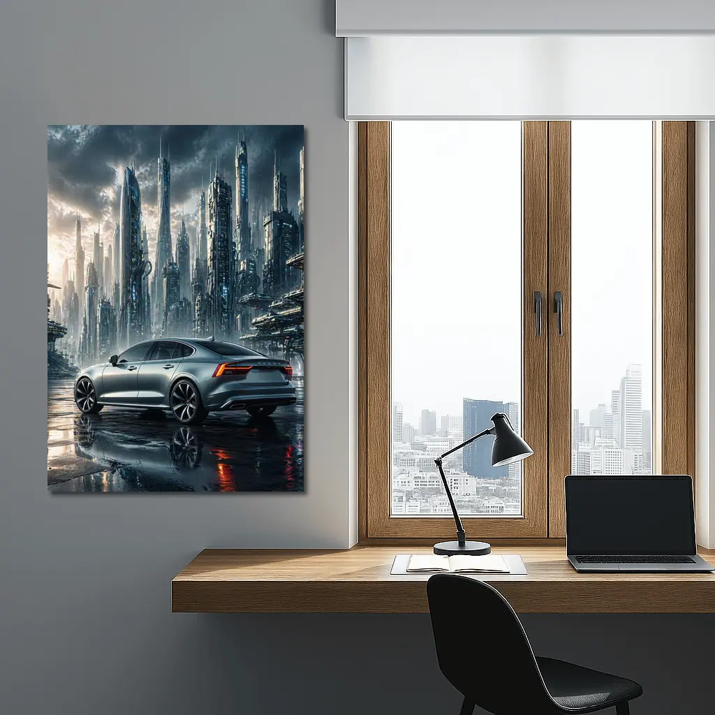 Volvo S60 Futuristic City Skyline Art – Wall Art
