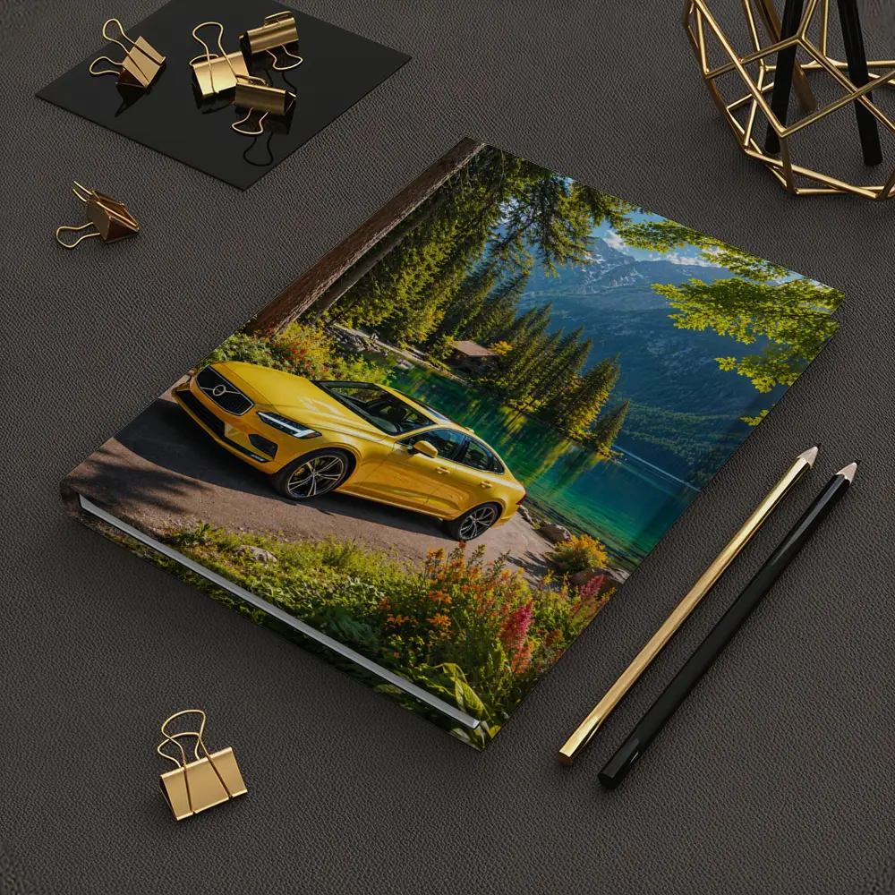Volvo S60 Yellow Sedan Mountain Lake – Notebooks