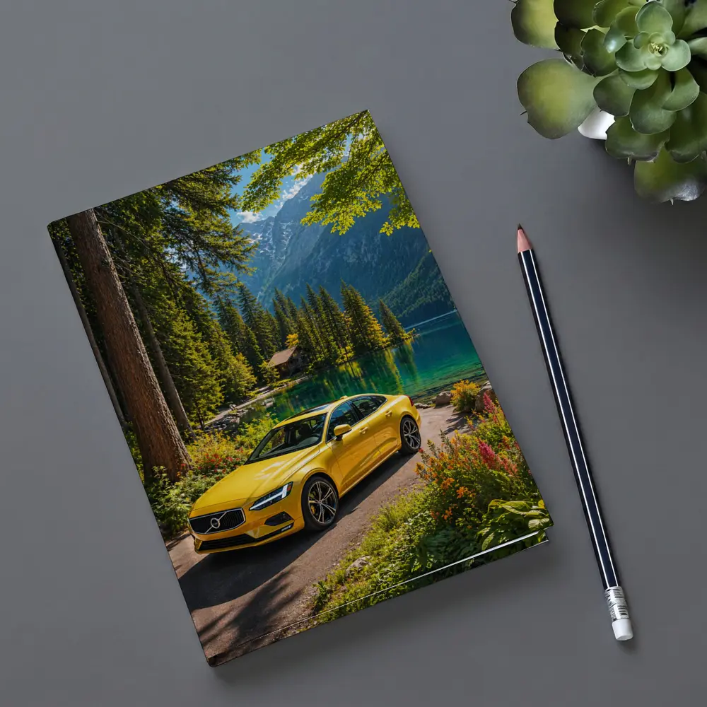 Volvo S60 Yellow Sedan Mountain Lake – Notebooks