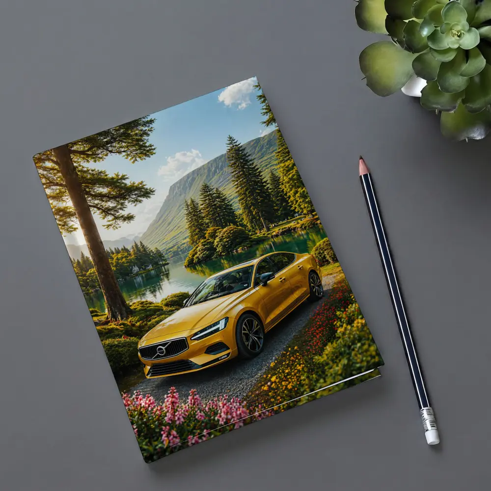 Volvo S60 Yellow Sedan by Mountain Lake – Notebooks