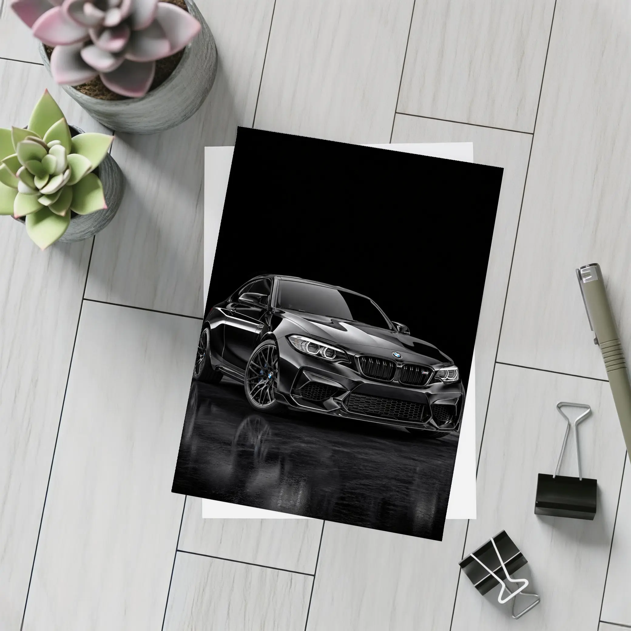 BMW M2 Black Coupe Dark Studio – Postcards