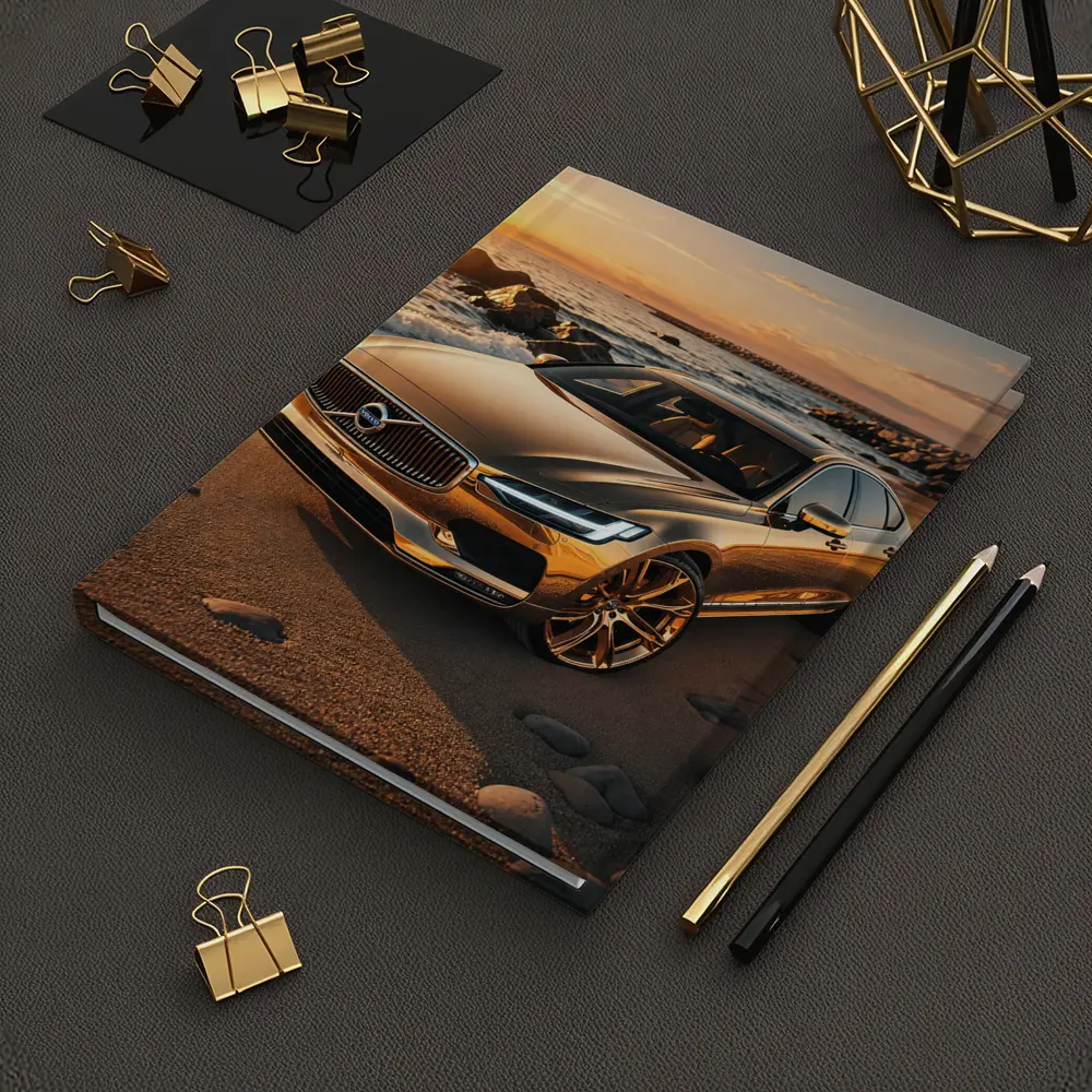 Volvo S90 Parked on Sandy Beach Sunset – Notebooks