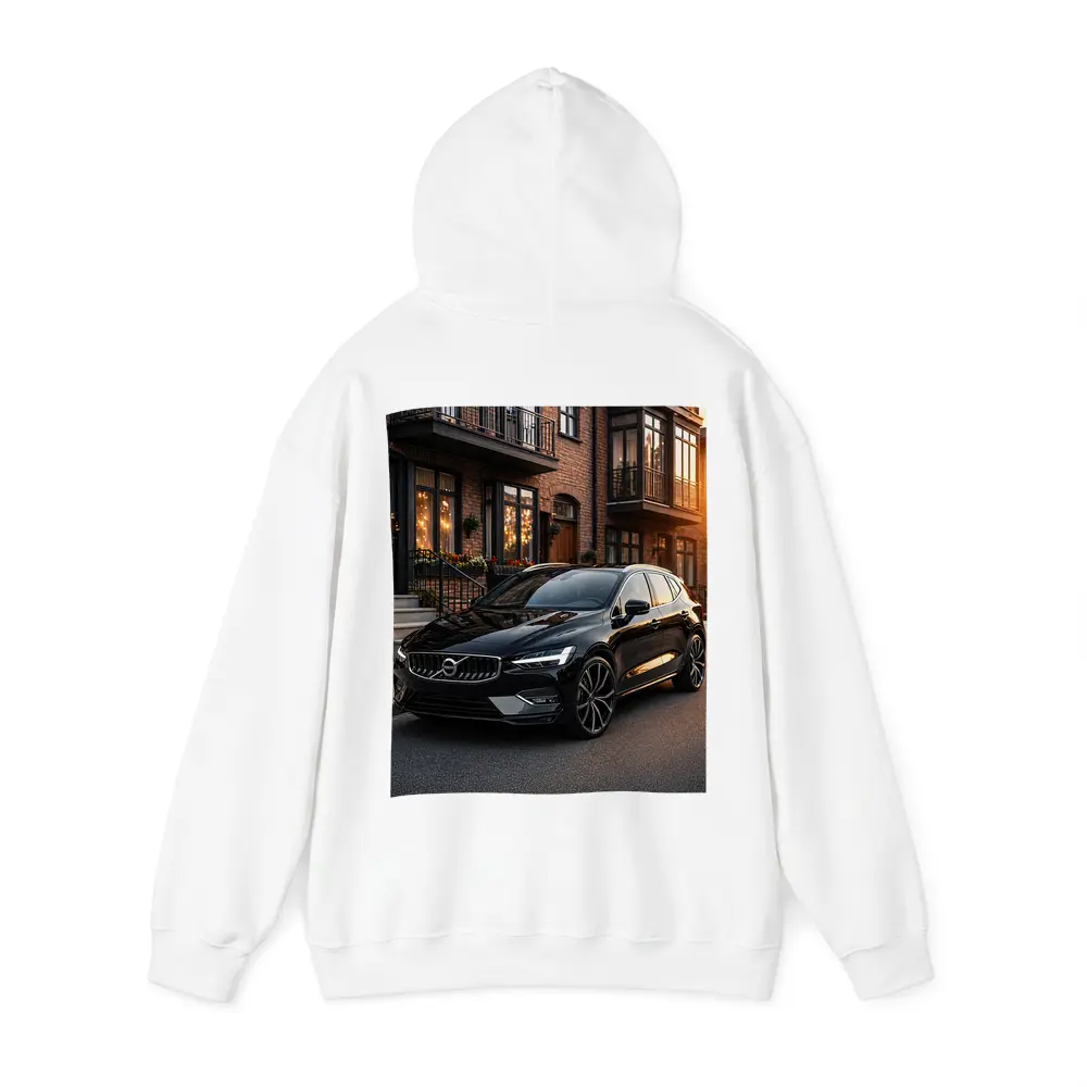 Volvo V40 Black Parked Urban Street Sunset – Hoodies