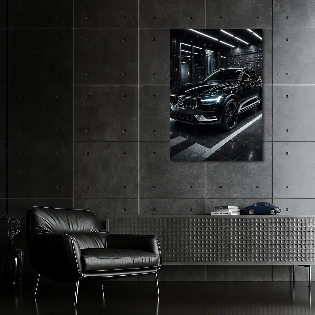 Volvo XC60 Black SUV Dark Garage – Wall Art
