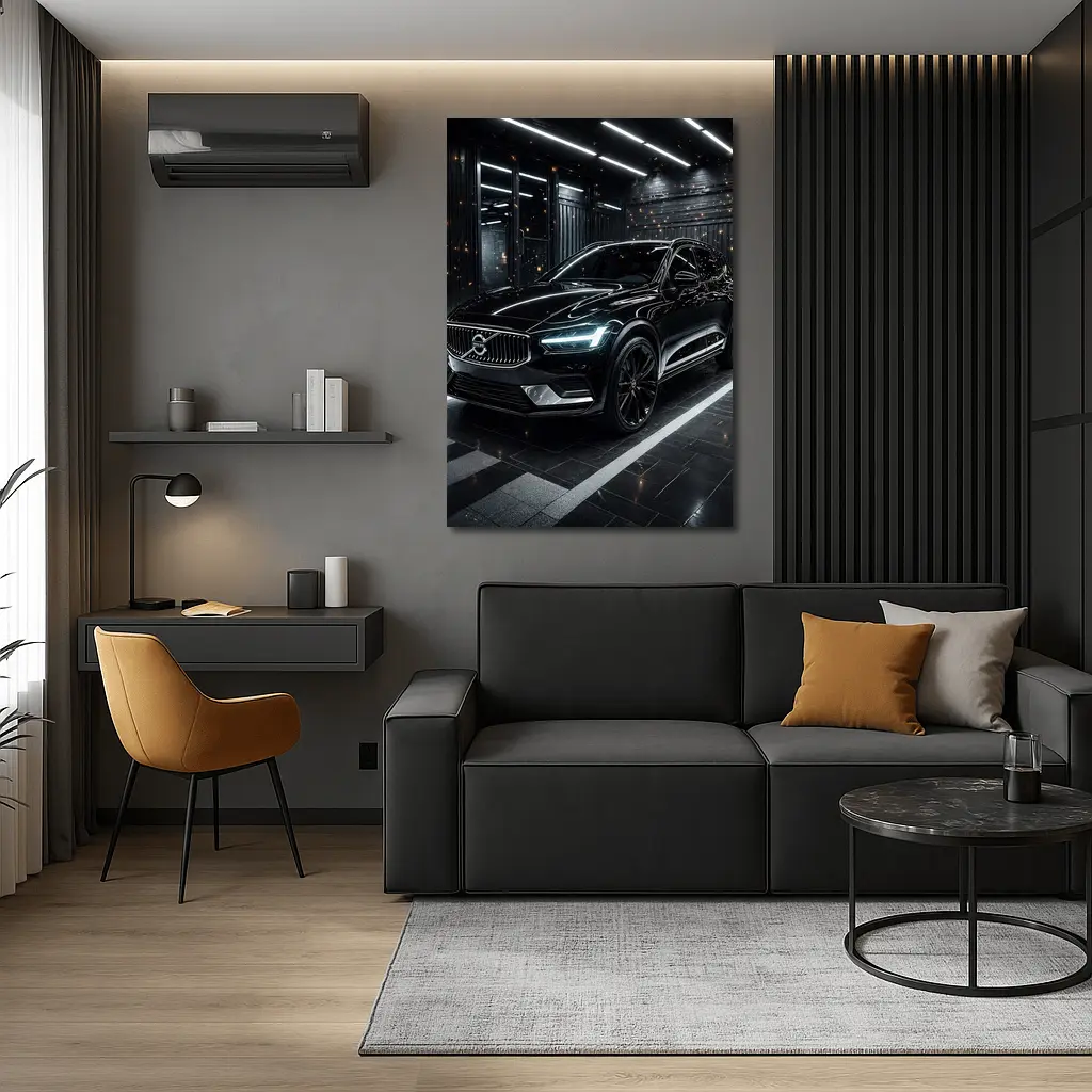 Volvo XC60 Black SUV Dark Garage – Wall Art