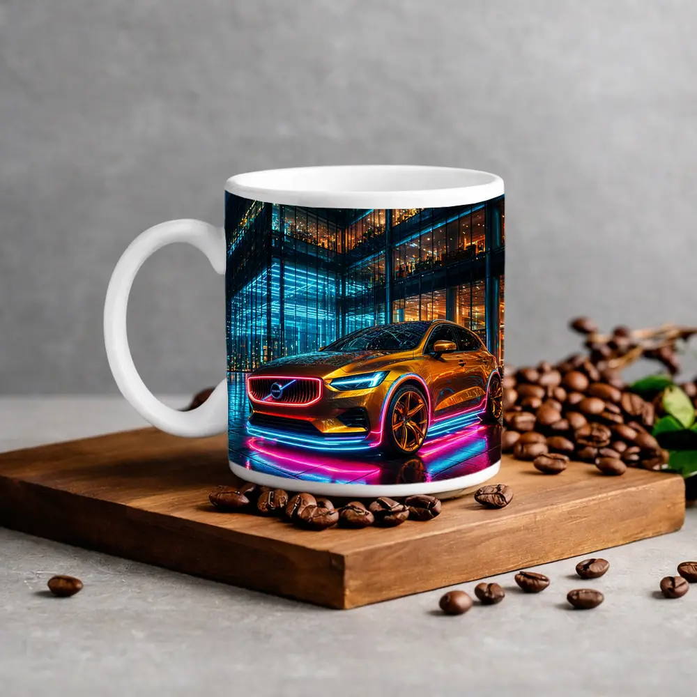 Volvo V40 Neon Lights City Night – Mugs