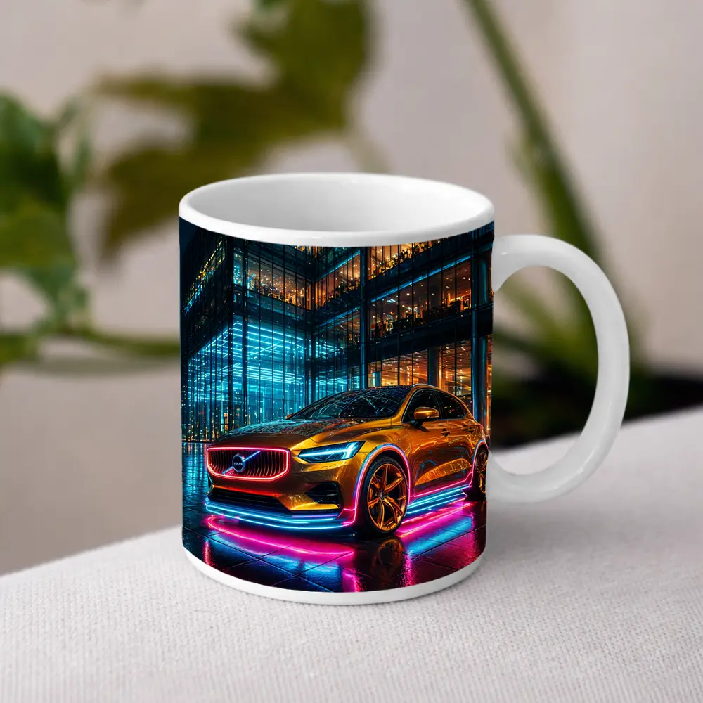 Volvo V40 Neon Lights City Night – Mugs