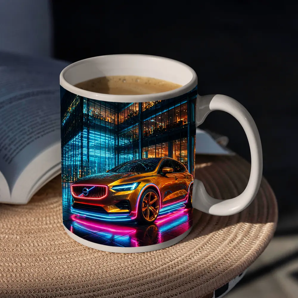 Volvo V40 Neon Lights City Night – Mugs