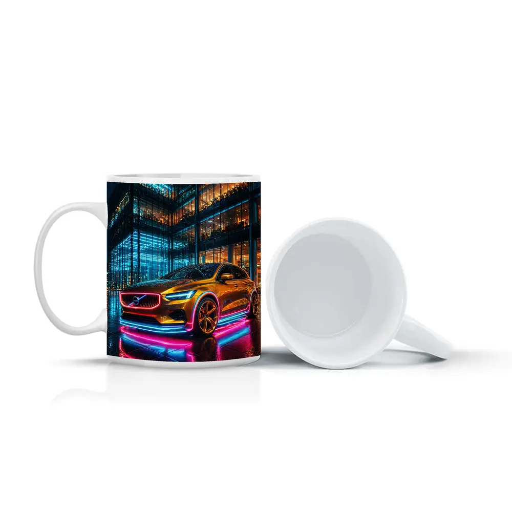 Volvo V40 Neon Lights City Night – Mugs