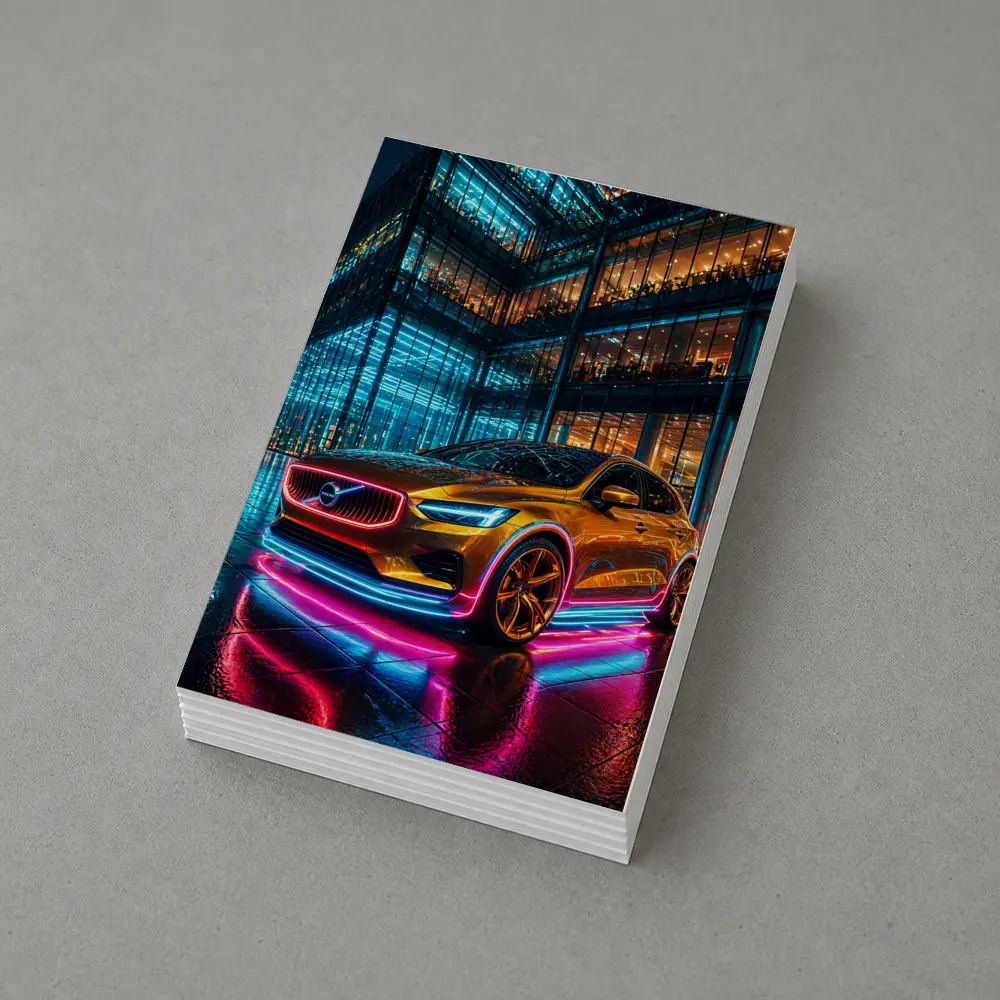 Volvo V40 Neon Lights City Night – Postcards