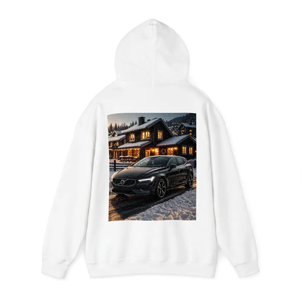 Volvo V40 Black Winter Night Snowy Scene – Hoodies