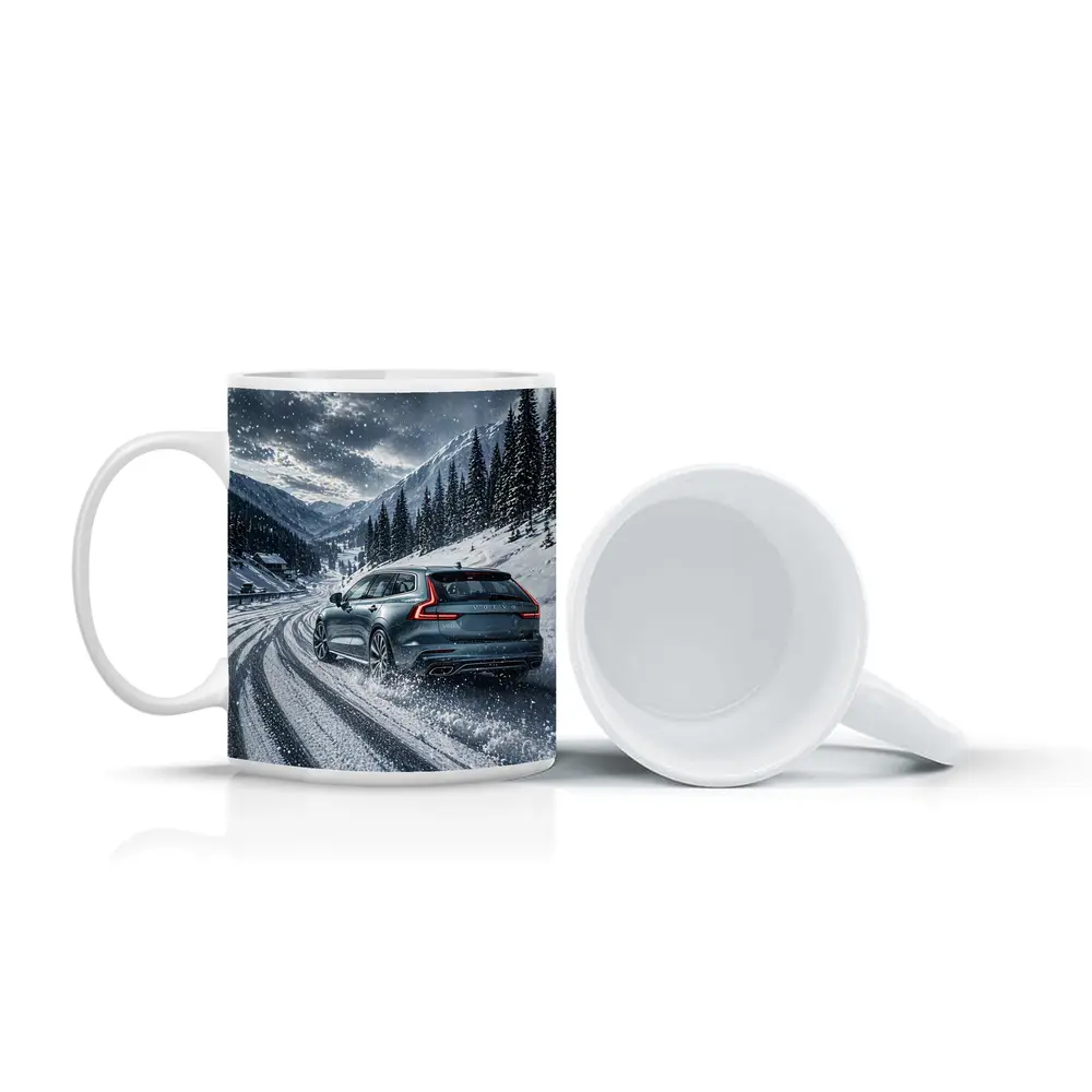 Volvo V60 Drifting Snow Mountain Road – Mugs