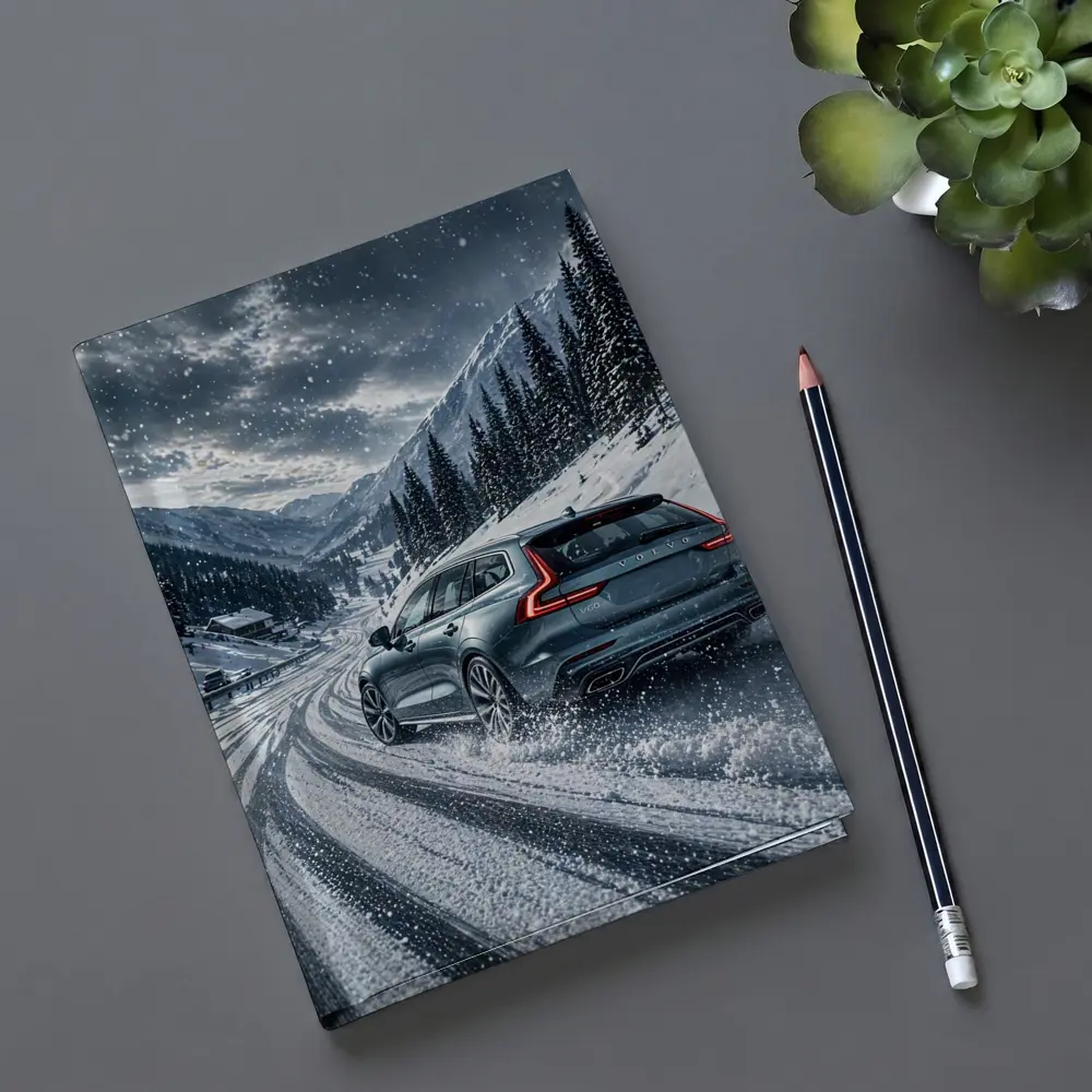 Volvo V60 Drifting Snow Mountain Road – Notebooks