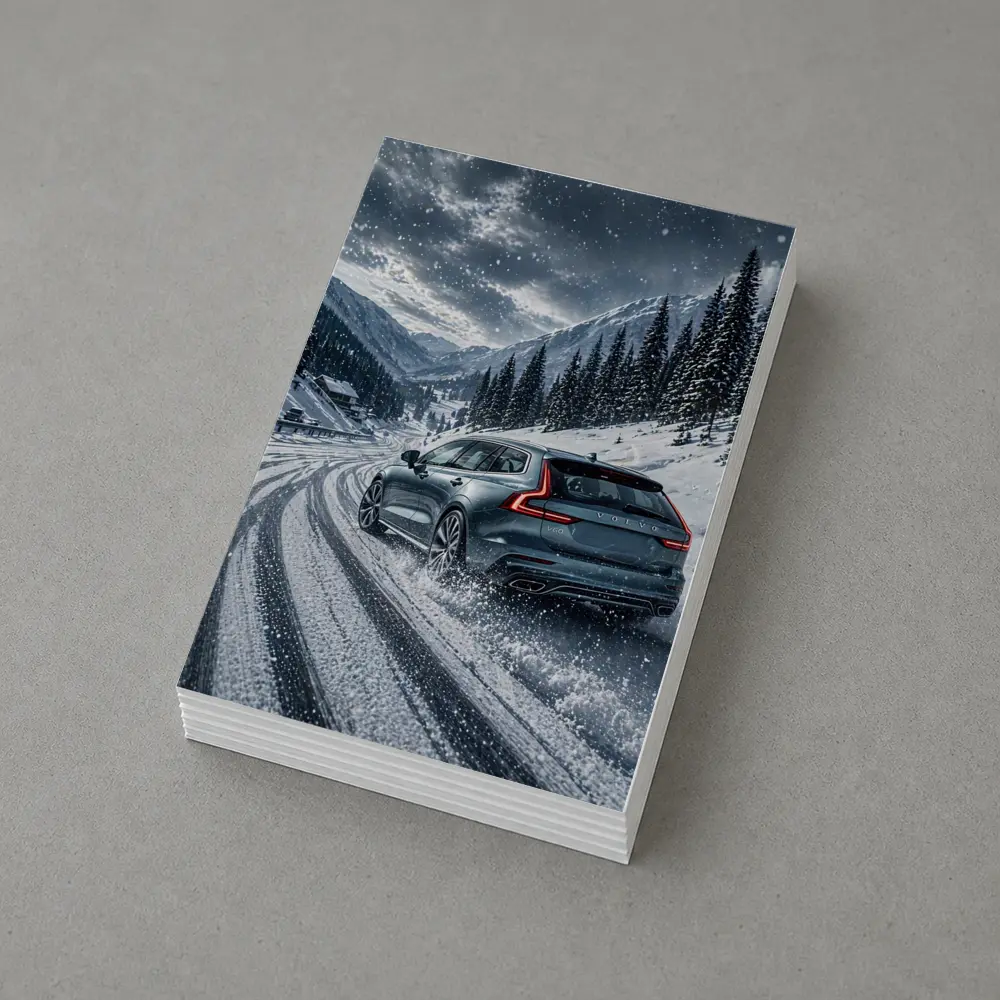 Volvo V60 Drifting Snow Mountain Road – Postcards
