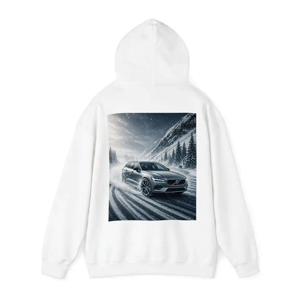 Volvo V60 Drifting Snowy Mountain Road – Hoodies