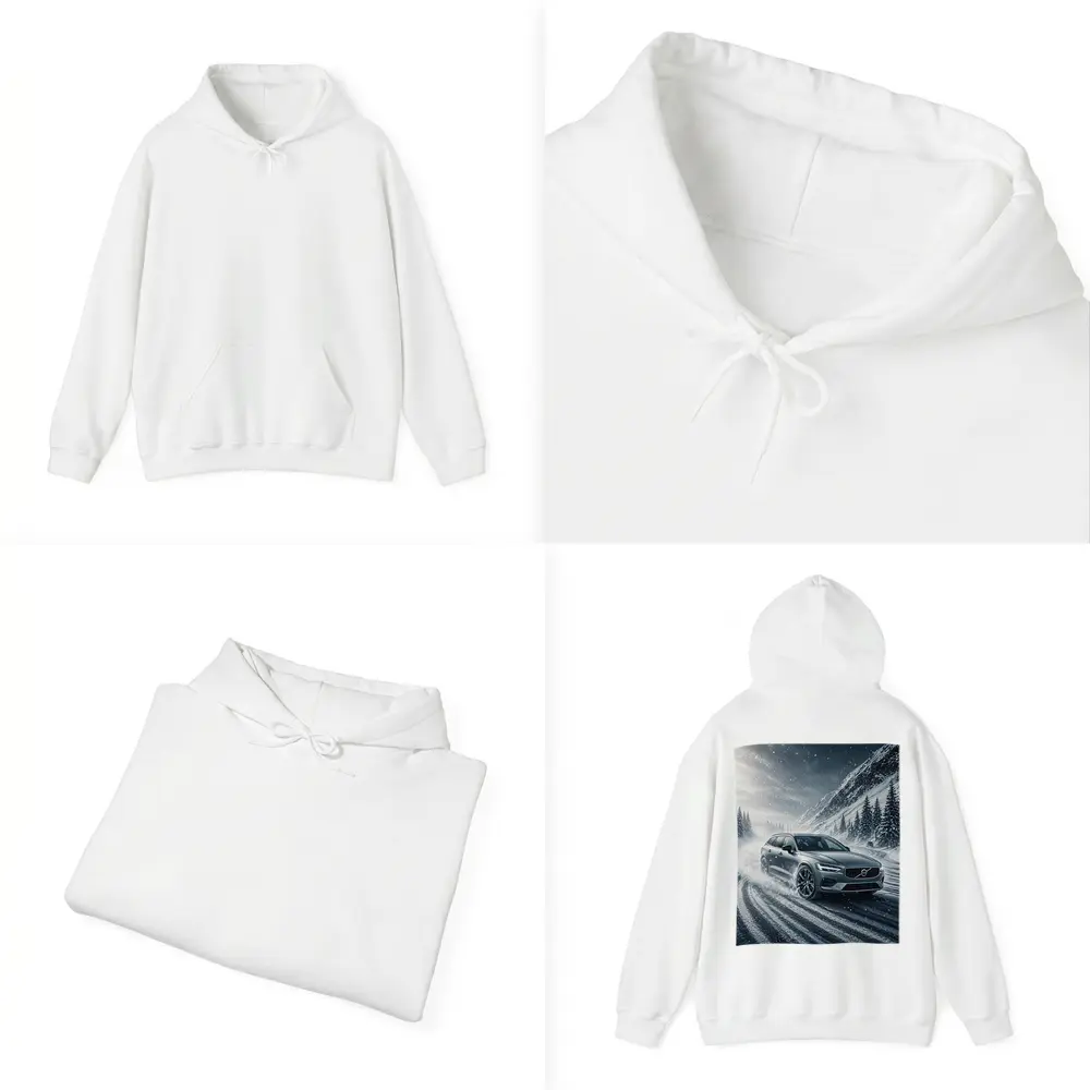 Volvo V60 Drifting Snowy Mountain Road – Hoodies