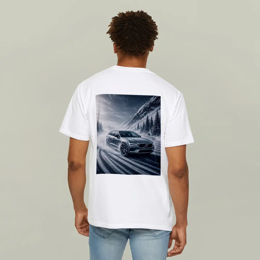 Volvo V60 Drifting Snowy Mountain Road – T-Shirts