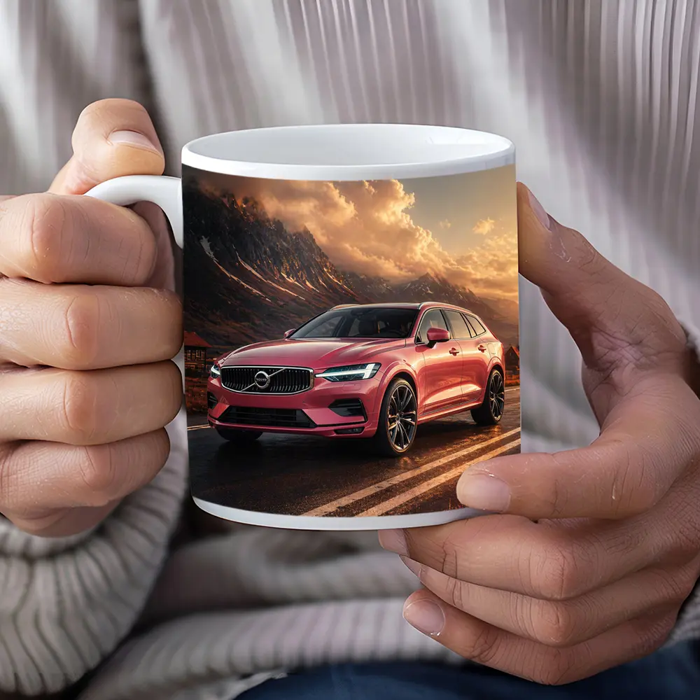 Volvo V60 Pink Road Mountain Sunset – Mugs