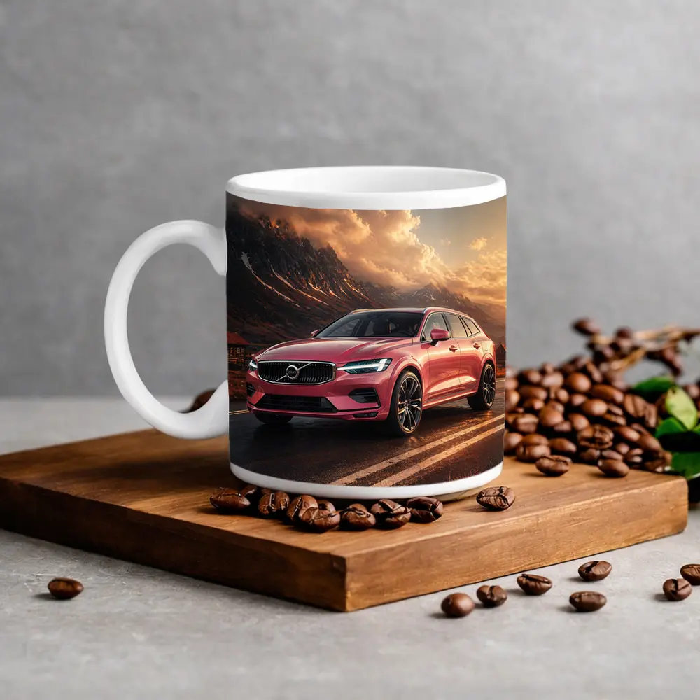Volvo V60 Pink Road Mountain Sunset – Mugs