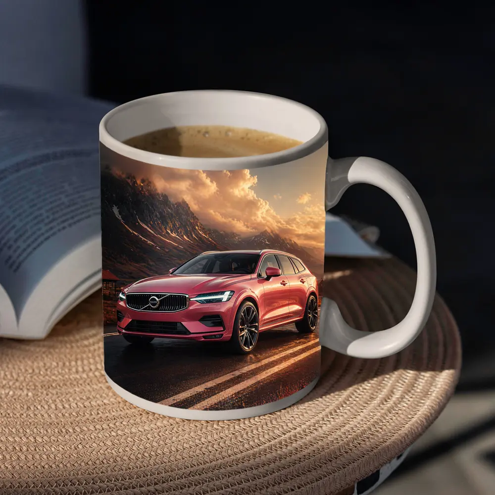 Volvo V60 Pink Road Mountain Sunset – Mugs