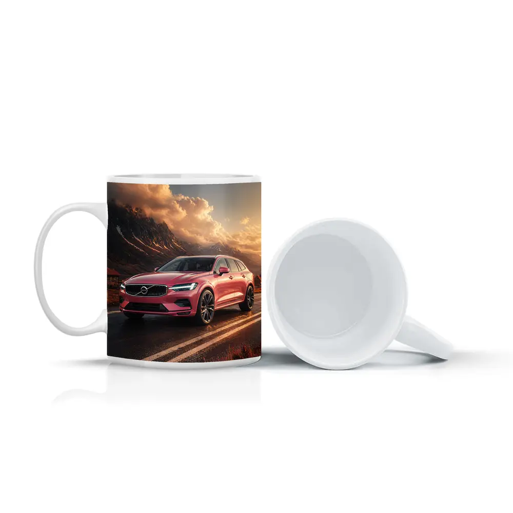 Volvo V60 Pink Road Mountain Sunset – Mugs