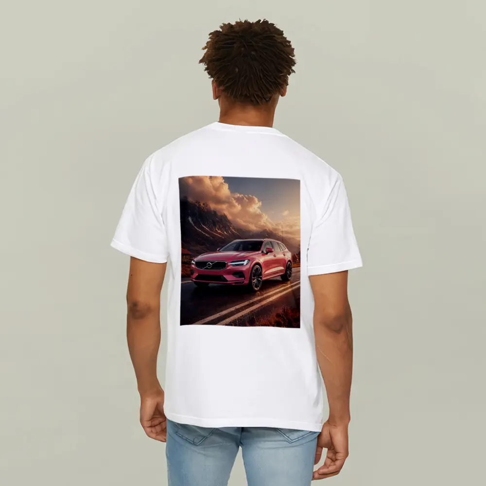 Volvo V60 Pink Road Mountain Sunset – T-Shirts