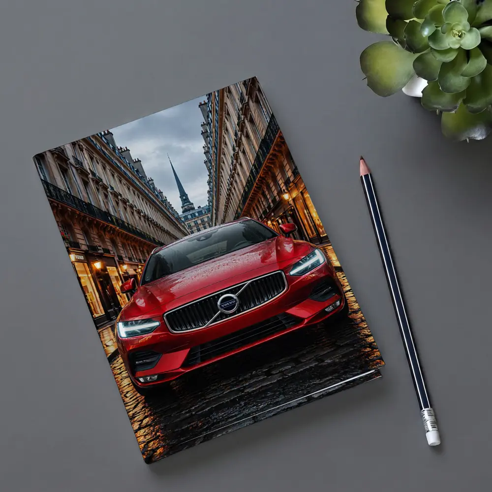 Volvo S60 Red Car Paris Street – Notebooks