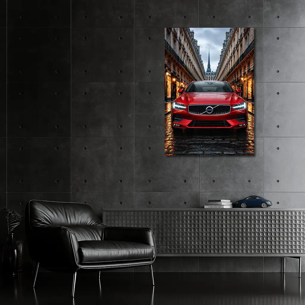 Volvo S60 Red Car Paris Street – Wall Art