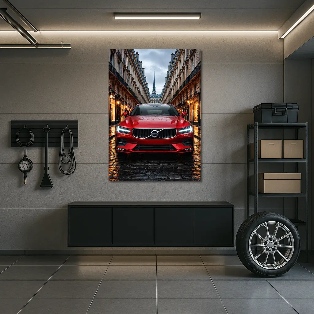 Volvo S60 Red Car Paris Street – Wall Art