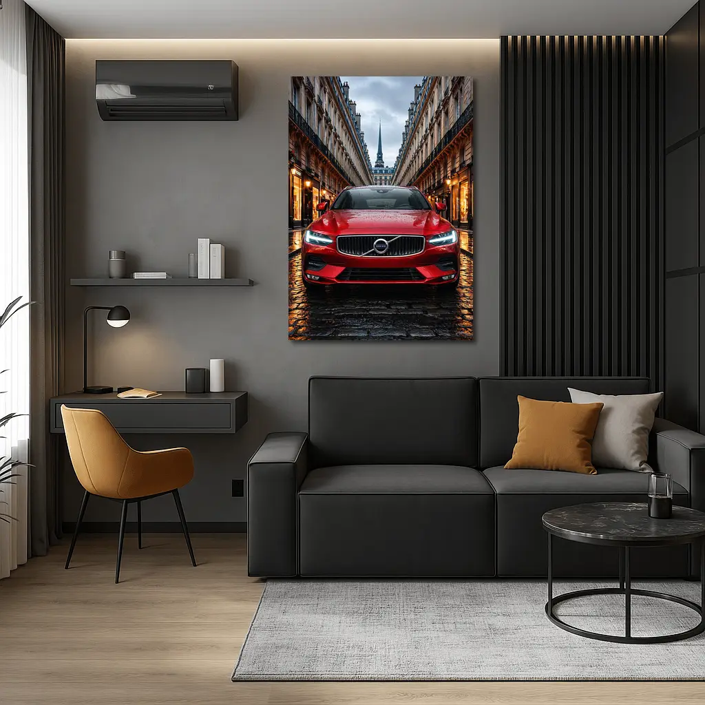 Volvo S60 Red Car Paris Street – Wall Art