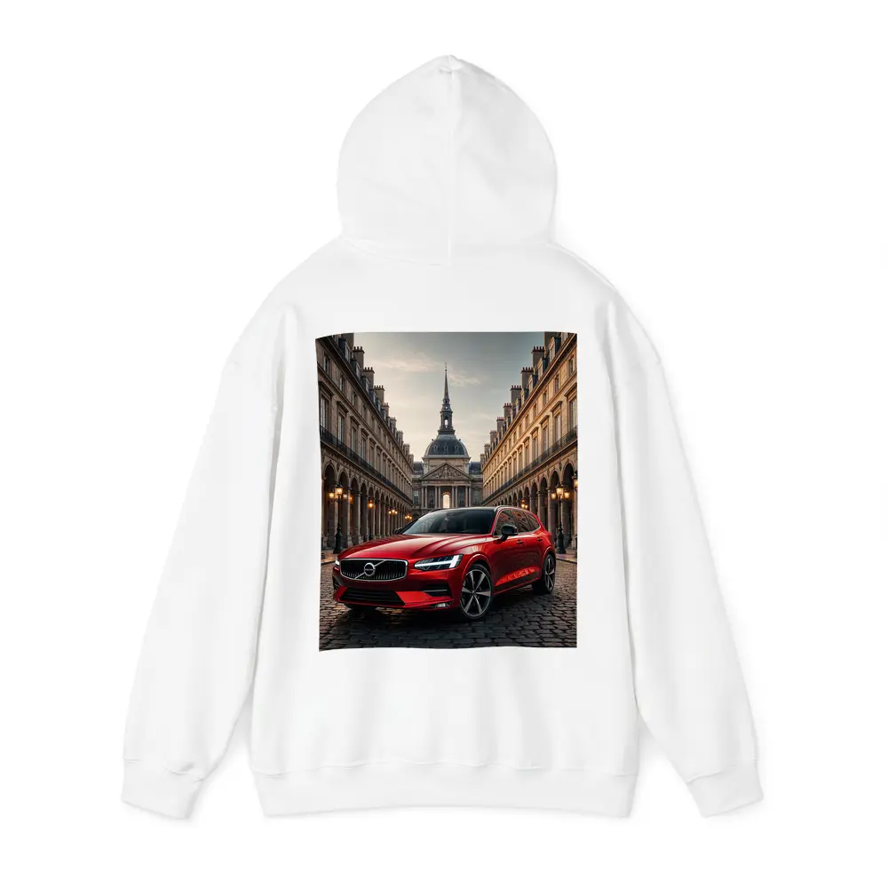 Volvo V60 Red Wagon Paris Courtyard – Hoodies