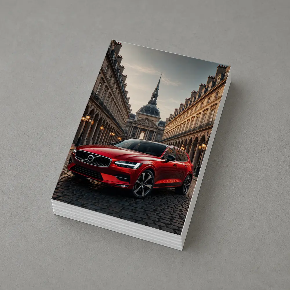 Volvo V60 Red Wagon Paris Courtyard – Postcards
