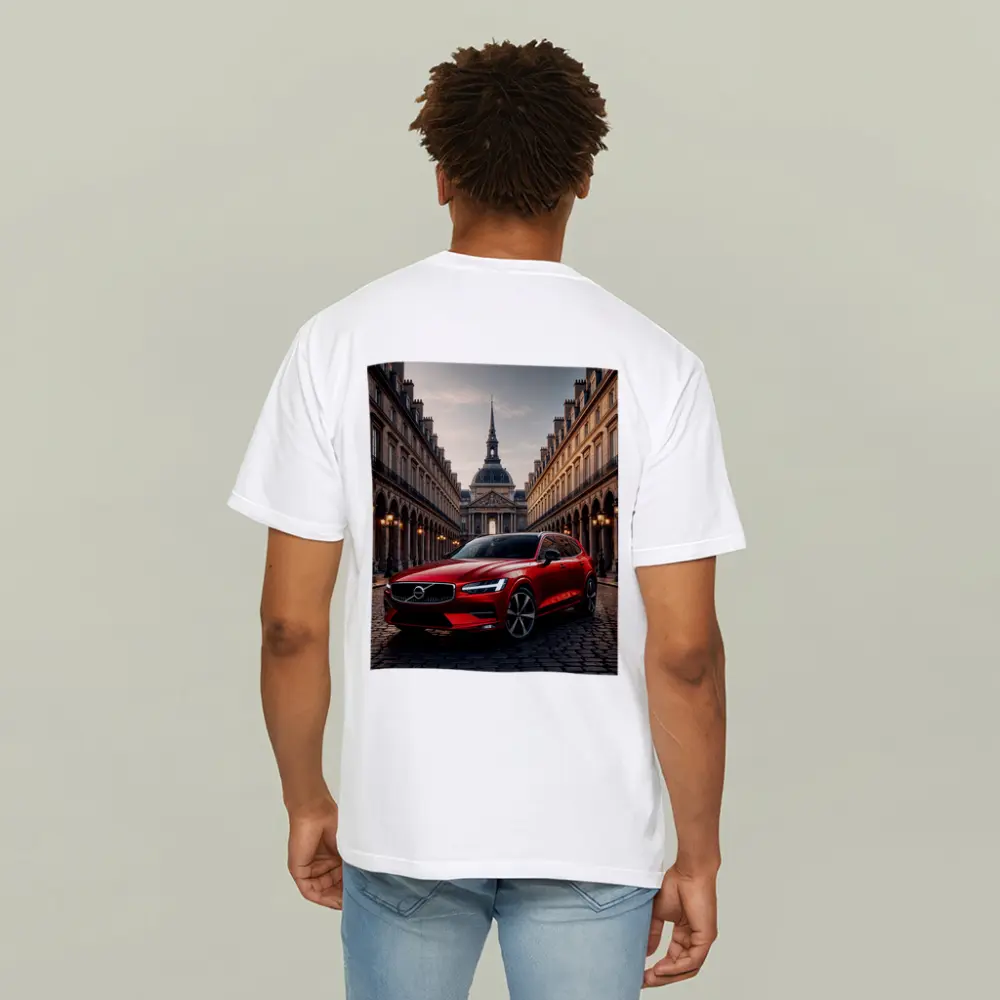 Volvo V60 Red Wagon Paris Courtyard – T-Shirts