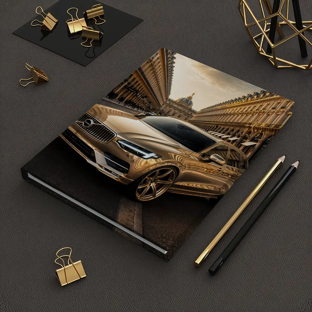 Volvo V90 Gold Paris Street Scene – Notebooks
