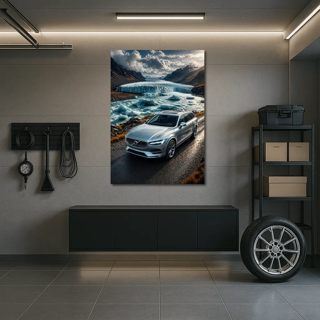 Volvo V90 Cross Country Glacial River Drive – Wall Art
